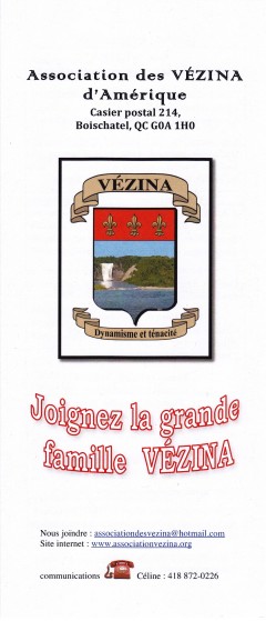 2è dépliant de l'Association des Vézina 2011-12