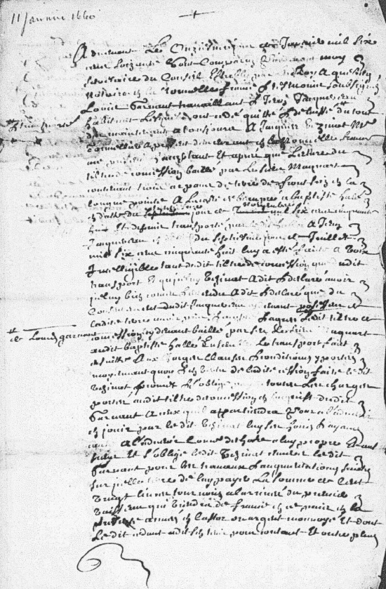 Concession à Jacques Vezinat 1660
